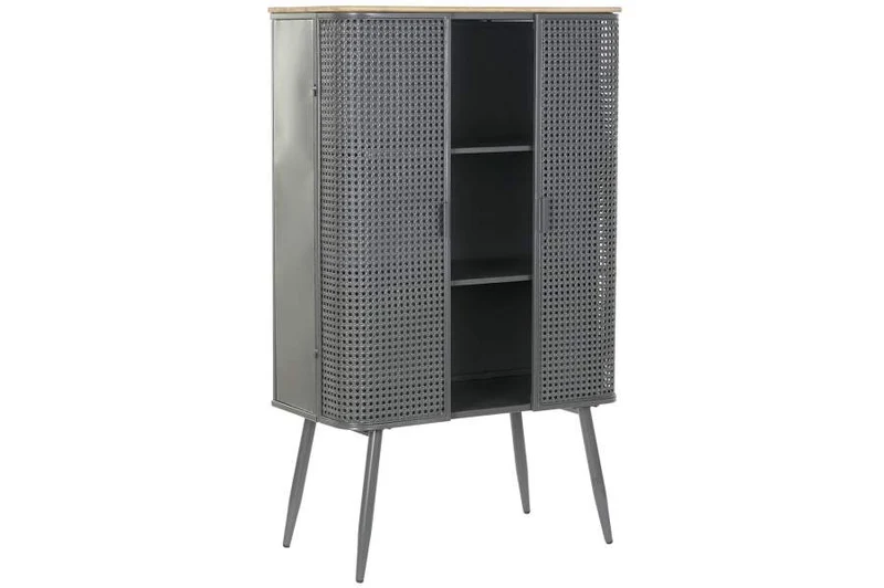 ESTANTERIA METAL MADERA 79X39X133 GRIS