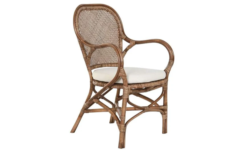 SILLA RATAN 52X62X90 INCLUYE COJIN MARRON