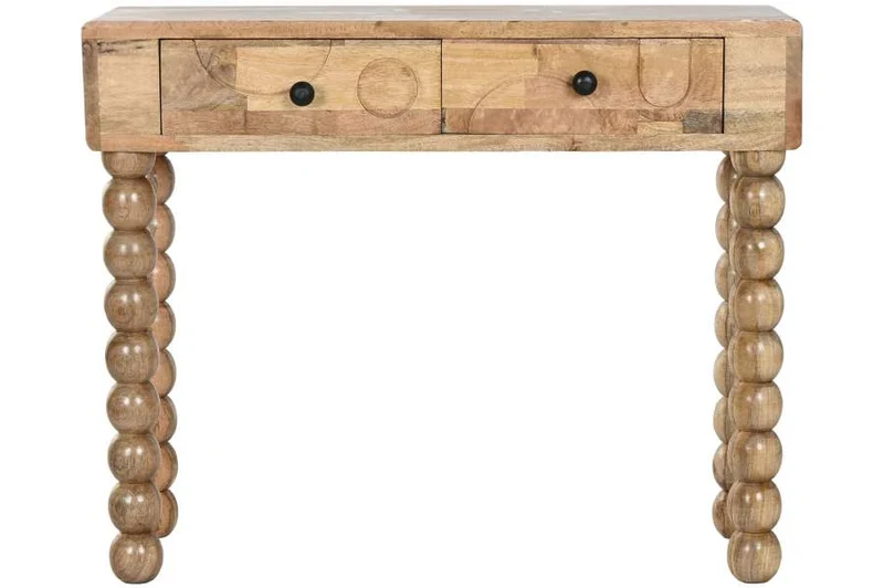 CONSOLA MANGO 94X39,5X76 GEOMETRICO MARRON