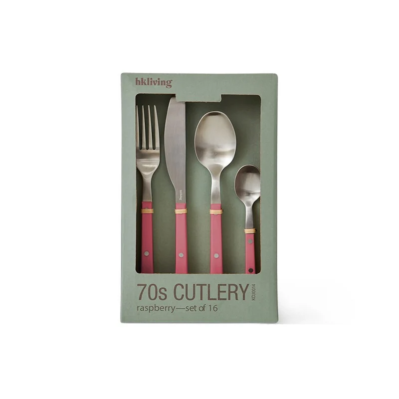 70s Cutlery: Raspberry (set de 16)
