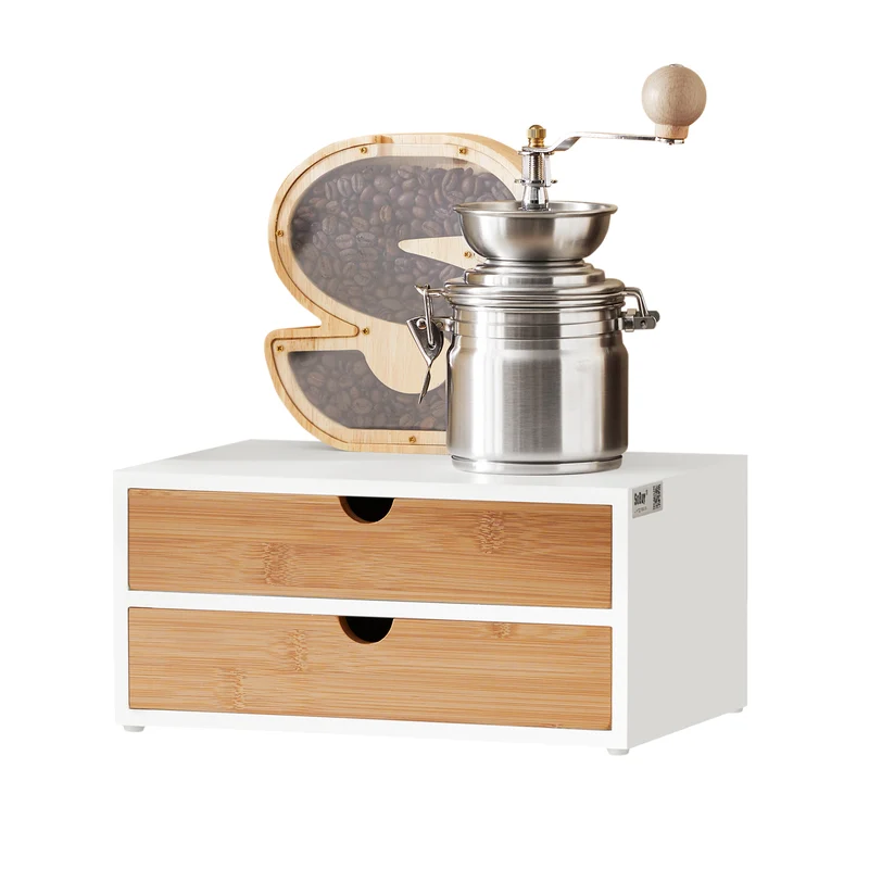 SoBuy FRG180-WN Soporte para Cápsulas de Café o Bolsas de té con 2 cajones