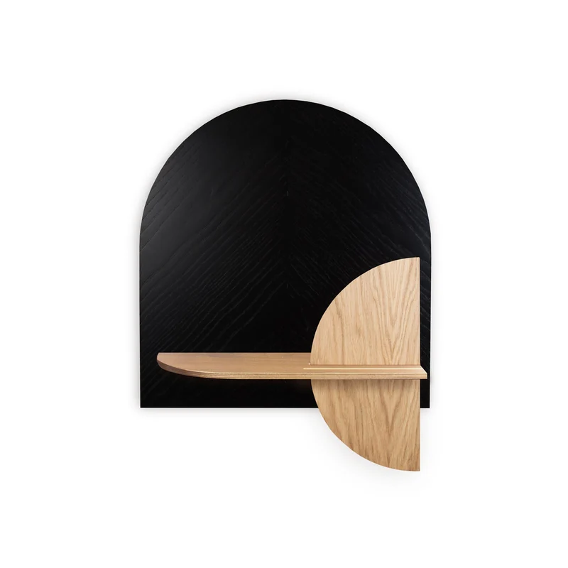Alba Floating Wall Shelf DUO · Black Herringbone