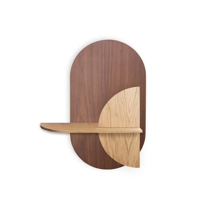Alba Floating Wall Shelf DUO · Walnut Oval