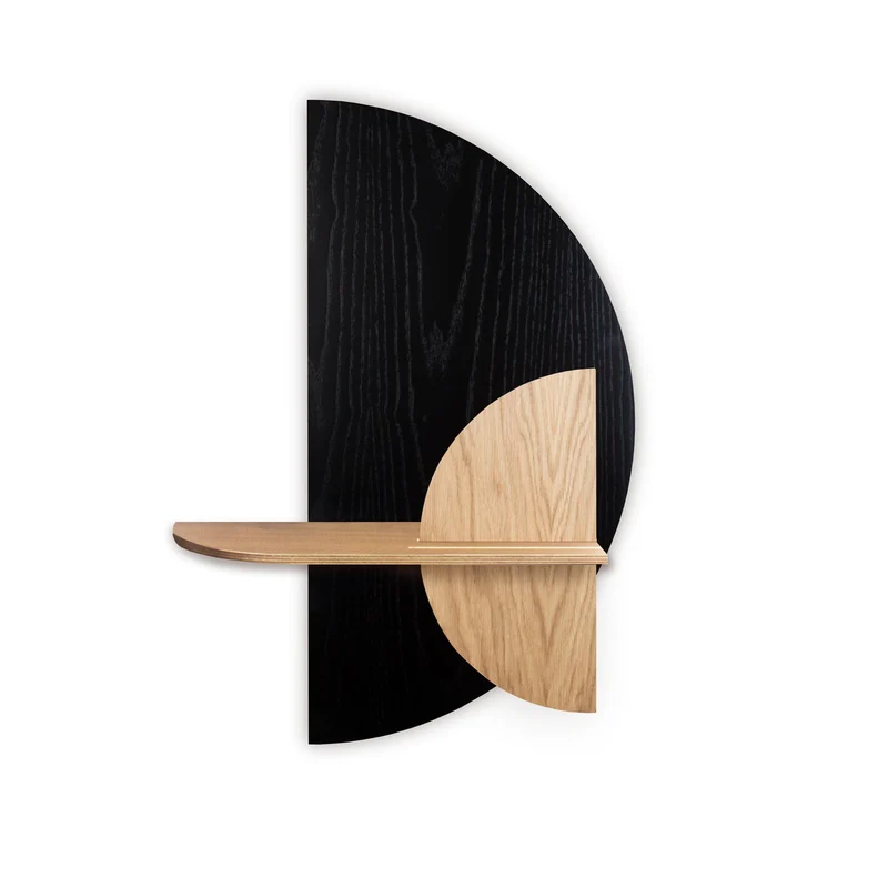 Alba Floating Wall Shelf DUO · Black Semicircle