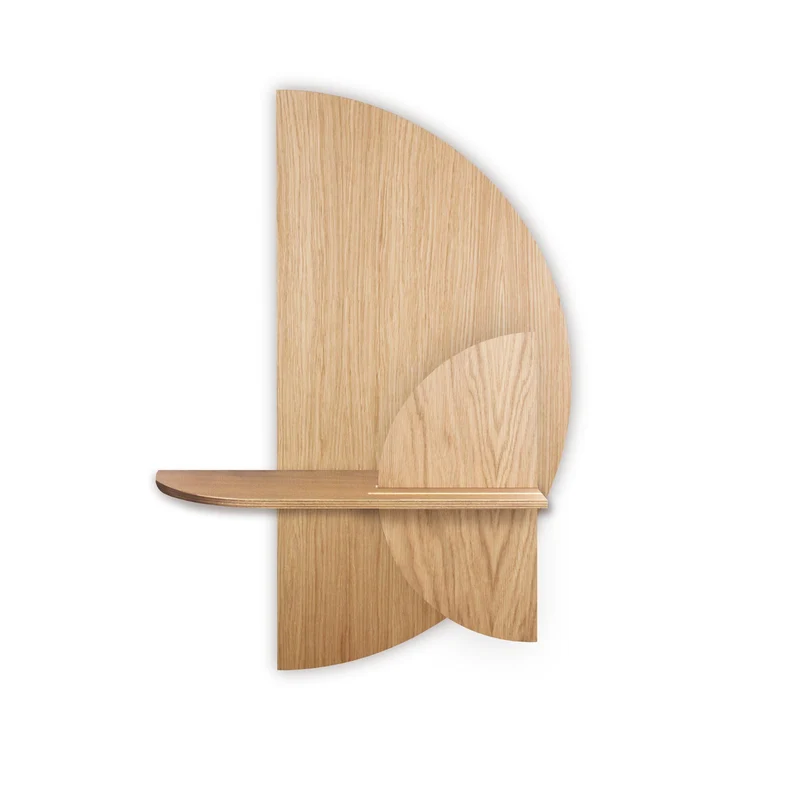 Alba Floating Wall Shelf DUO · Oak Semicircle