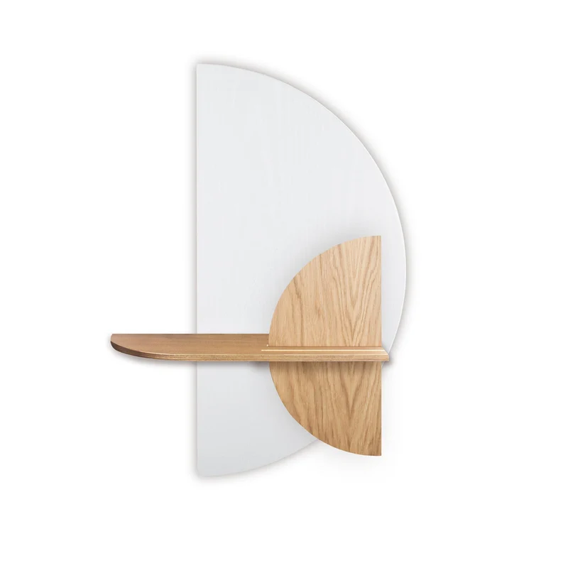 Alba Floating Wall Shelf · White Semicircle