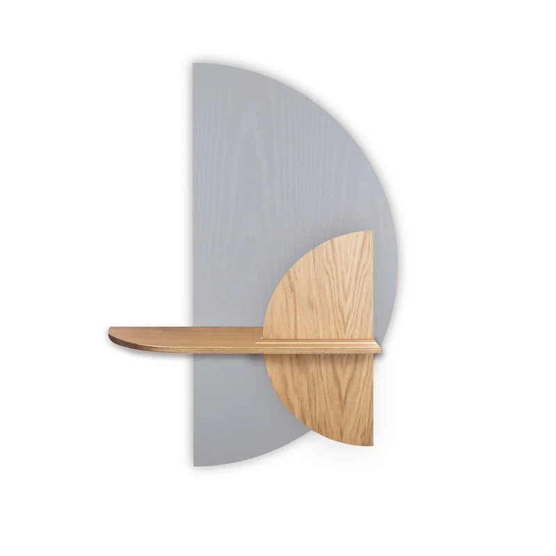 Alba Floating Wall Shelf · Grey Semicircle
