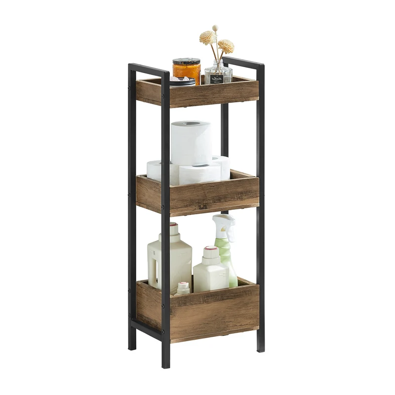 SoBuy FRG226-F Estanterías de Baño con 3 niveles de bandejas Vintage
