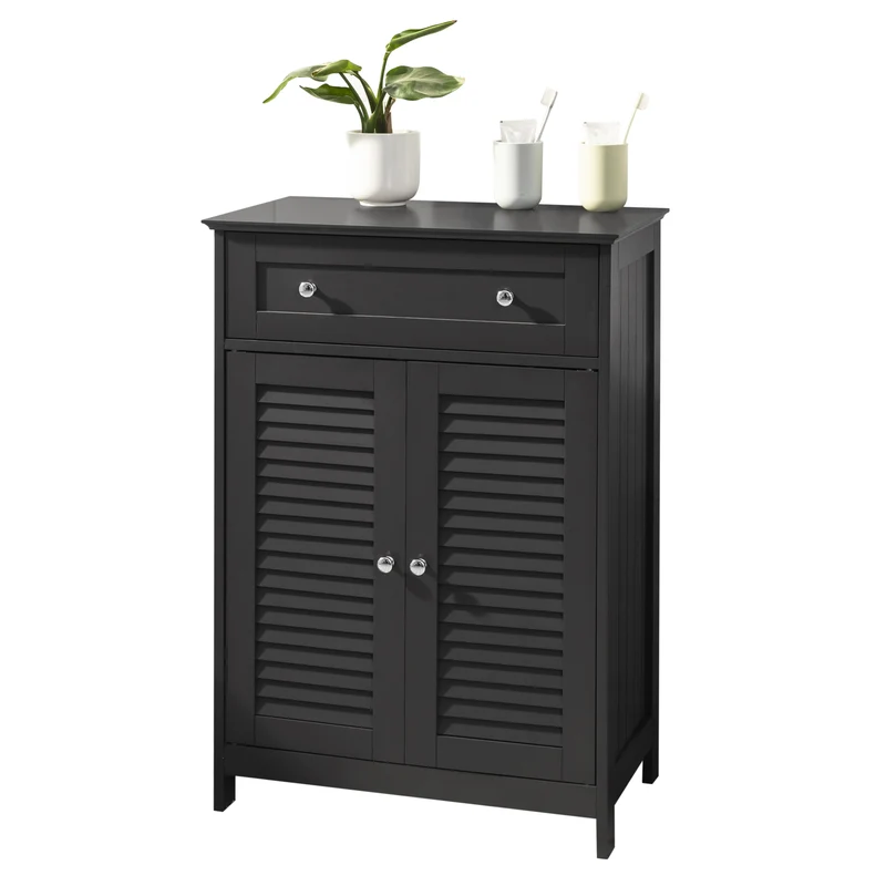 SoBuy FRG238-DG Armario de Baño con 1 cajónes y 2 puerta Gris