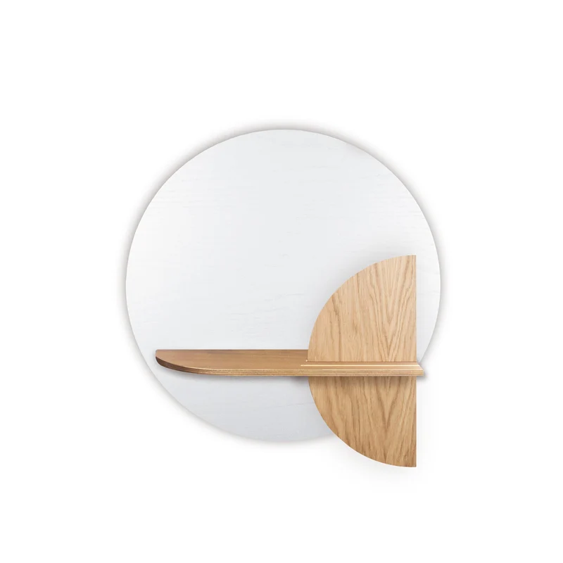 Alba Floating Wall Shelf · White Circle