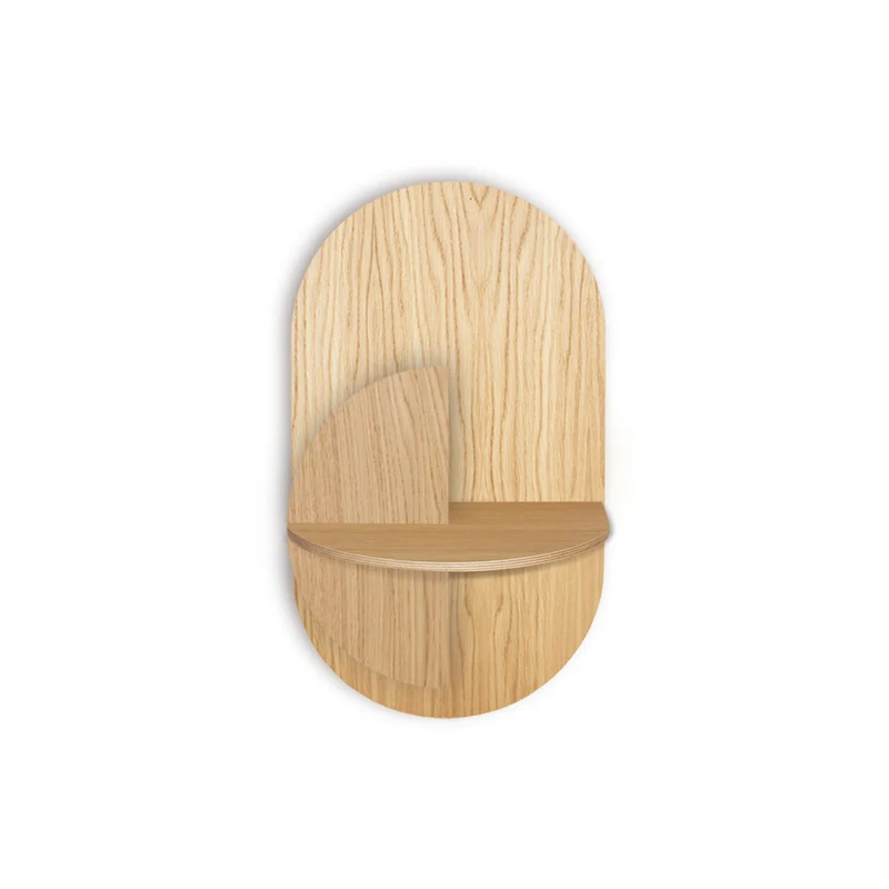 Alba Slim Floating Bedside Table · Oak Oval