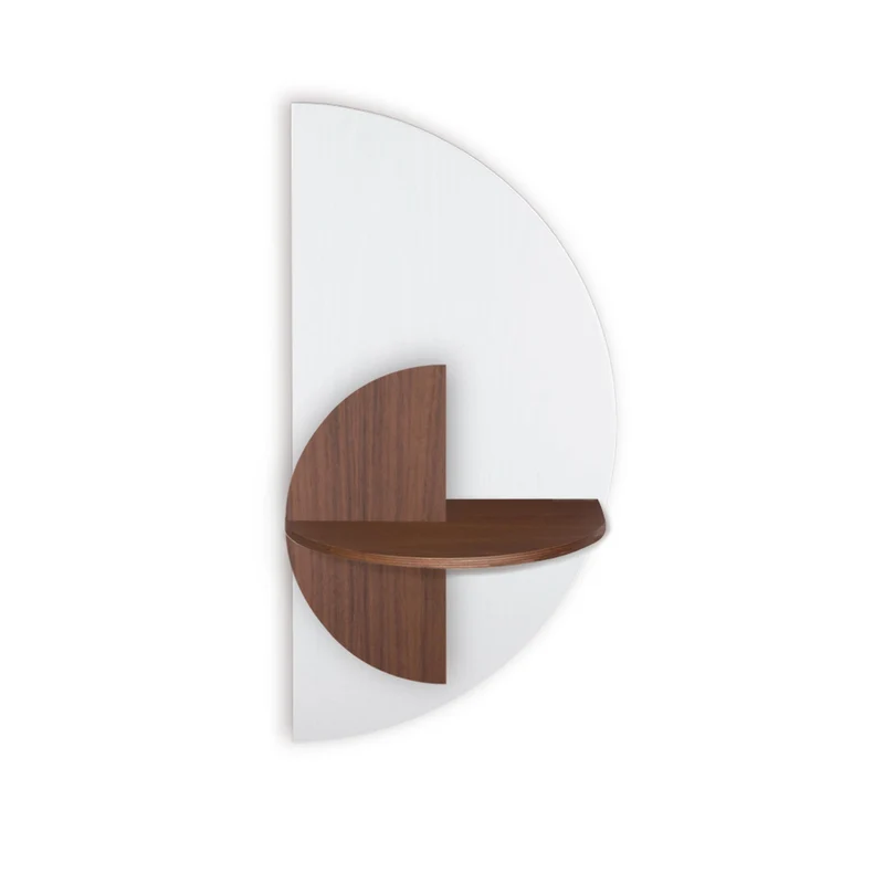 Alba Slim Floating Bedside Table DUO · White Semicircle