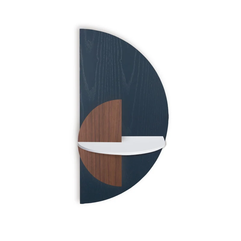 Alba Slim Floating Bedside Table DUO · Blue Semicircle
