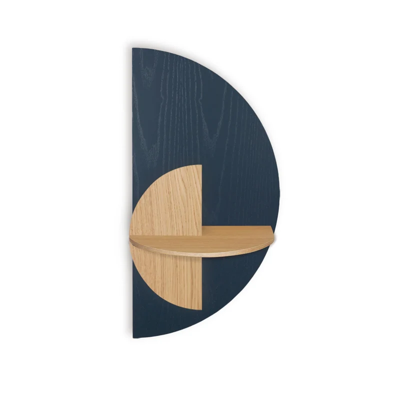 Alba Slim Floating Bedside Table DUO · Blue Semicircle