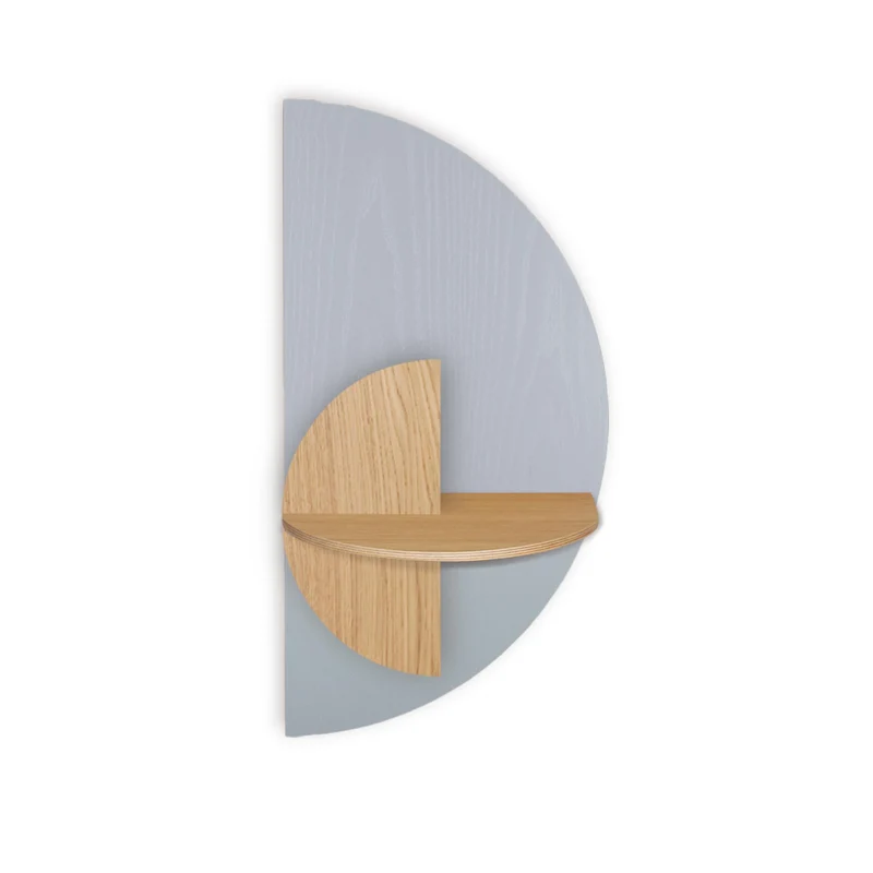 Alba Slim Floating Bedside Table · Grey Semicircle