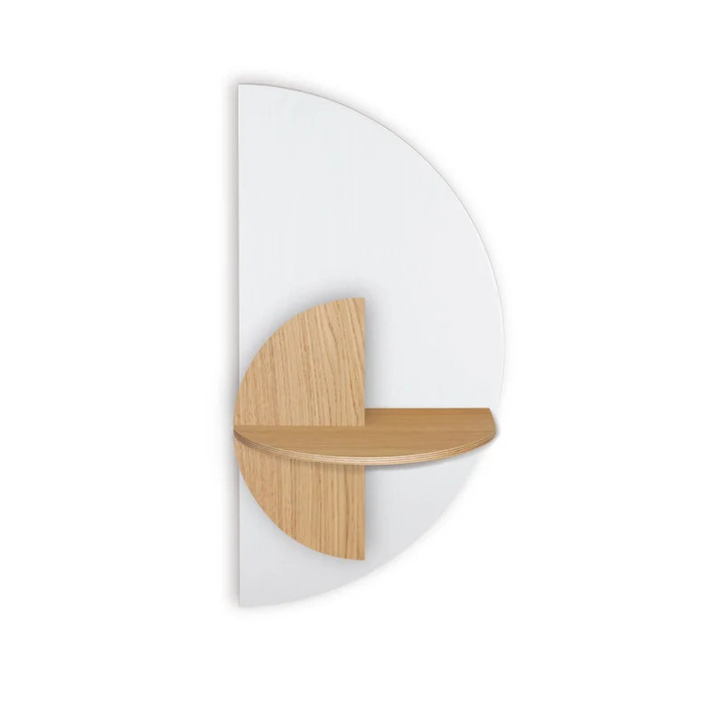 Alba Slim Floating Bedside Table · White Semicircle