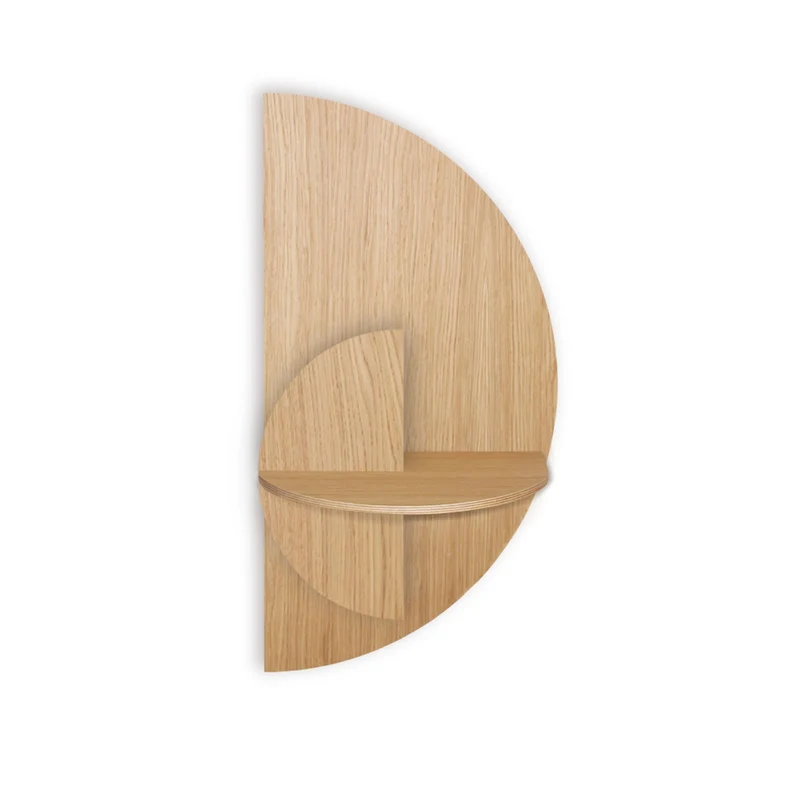 Alba Slim Floating Bedside Table · Oak Semicircle
