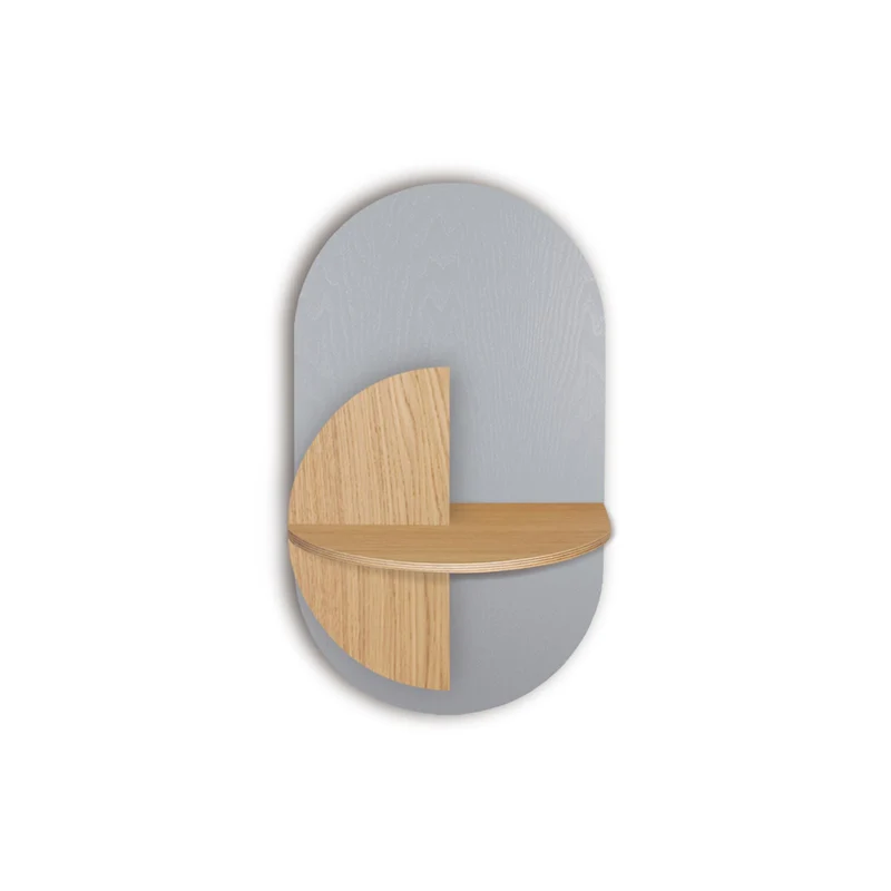 Alba Slim Floating Bedside Table · Grey Oval