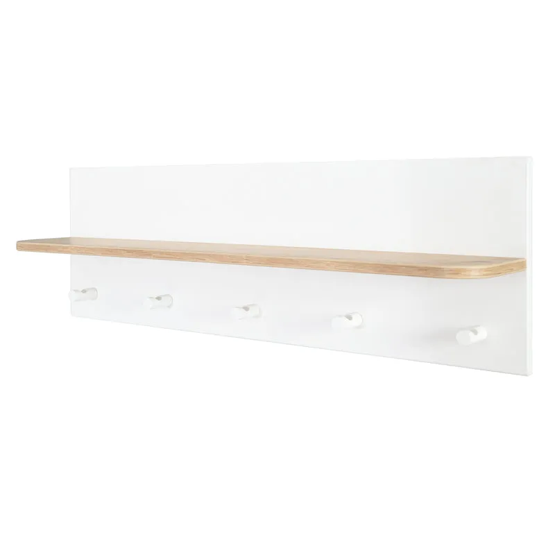 Wandgardarobe 'Ava‘ mit Ablage & 5 Garderobenhaken, HxBxT: 28,5 x 90 x 16,5 cm