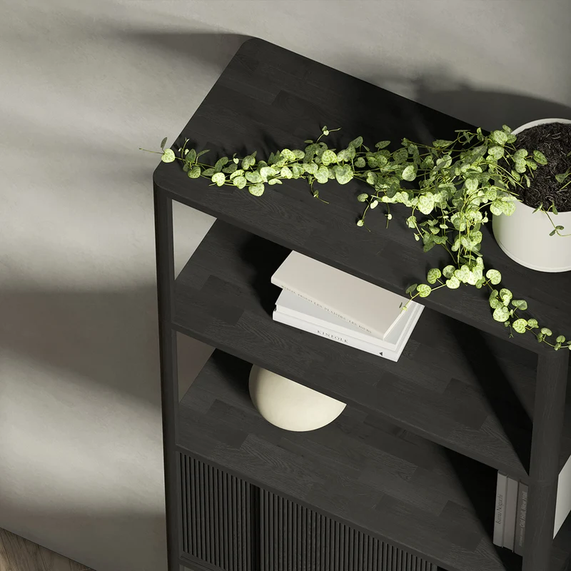 Cloe Tall Black Shelving Unit