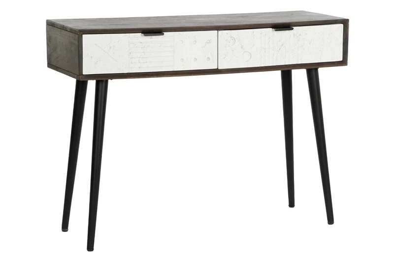 CONSOLA MANGO METAL 105X35X77 BLANCO