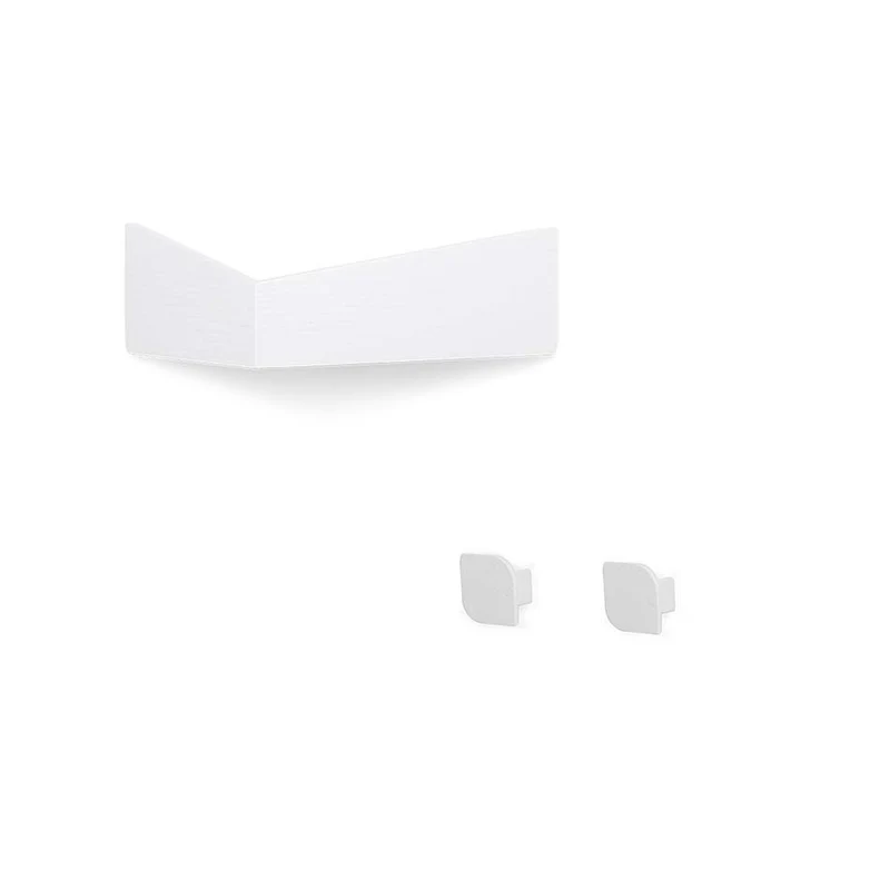 Pelican S Wall Shelf and two Cielo Wall Hooks · White