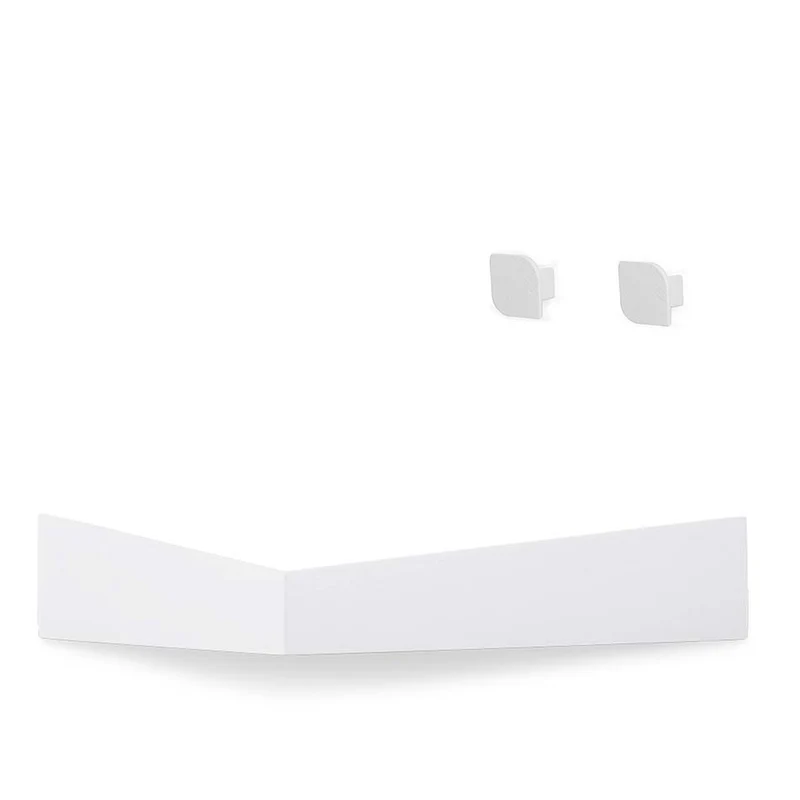 Pelican L Wall Shelf and two Cielo Wall Hooks · White