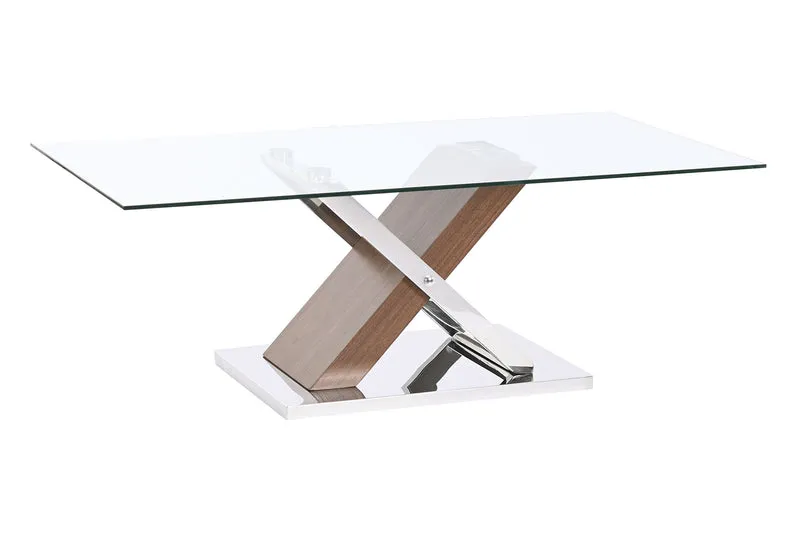 MESA CENTRO ACERO MDF 120X60X42 SIMIL MADERA
