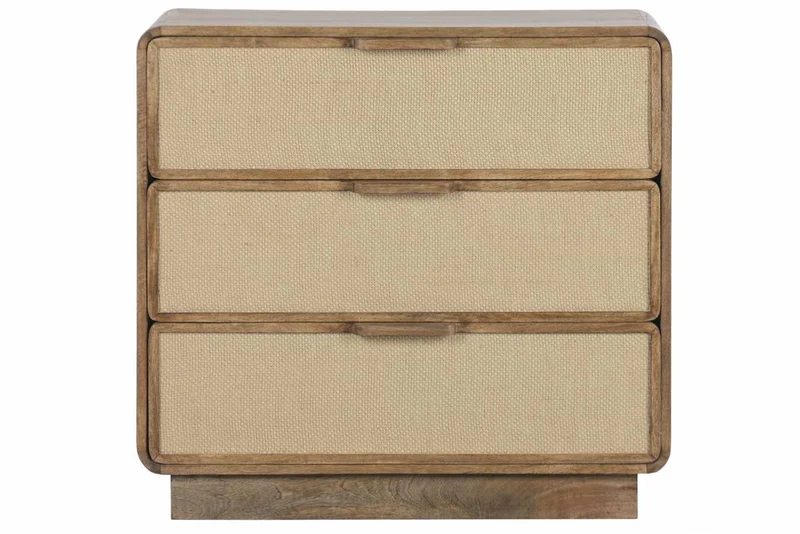 COMODA MANGO YUTE 79,5X37,5X76 3 CAJONES NATURAL