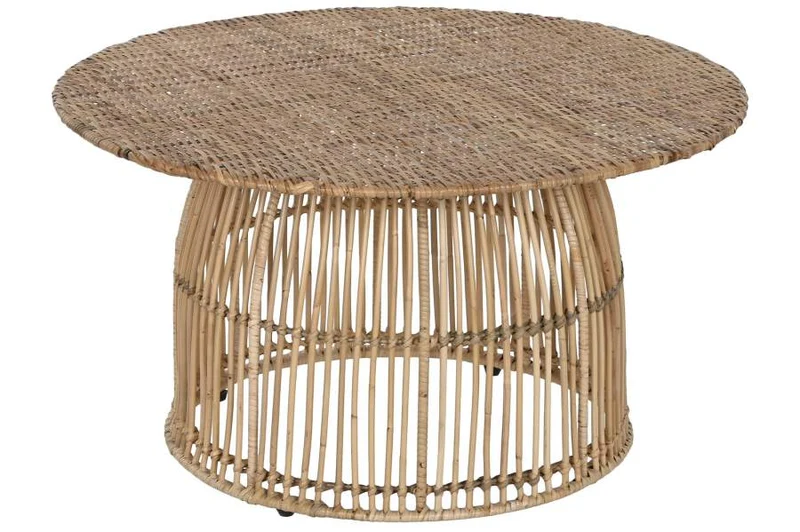 MESA CENTRO RATAN ACERO 75X75X40 NATURAL