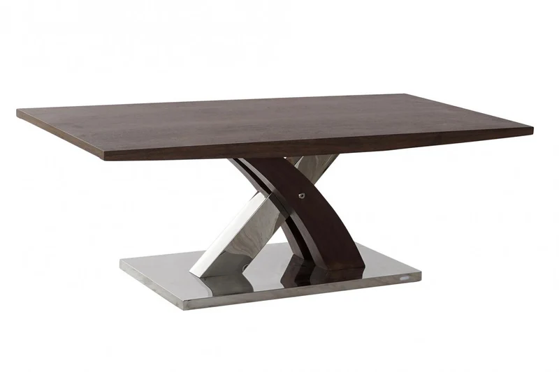 MESA CENTRO MADERA ACERO 120X60X43,5 MARRON OSCURO