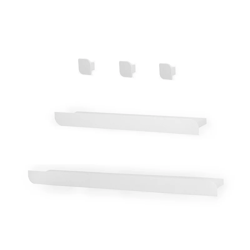Cielo L+M Shelves and Three Hooks · White