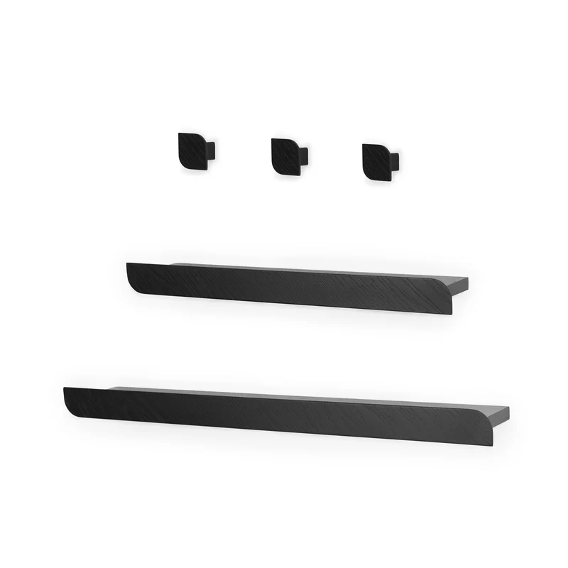 Cielo L+M Shelves and Three Hooks · Black