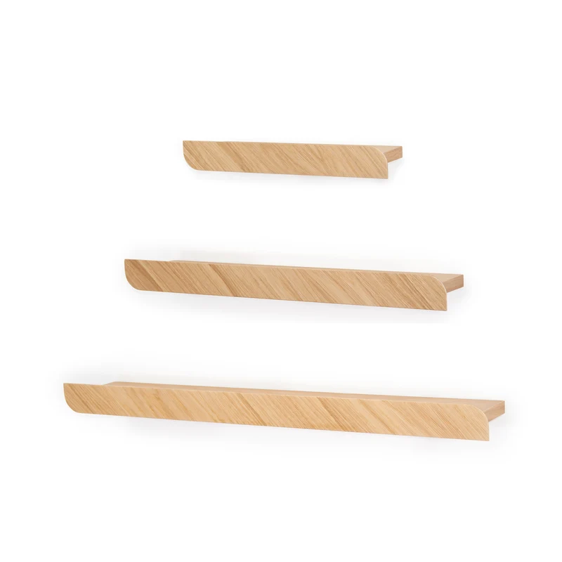 Cielo Set of Three Wall Shelves · L+M+S Oak