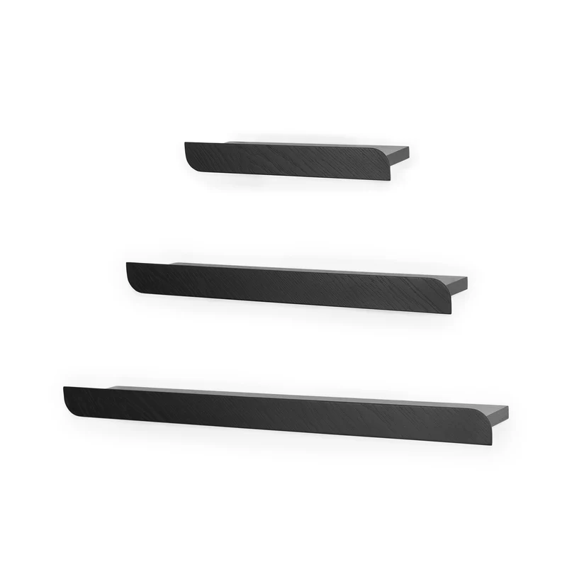 Cielo Set of Three Wall Shelves · L+M+S Black