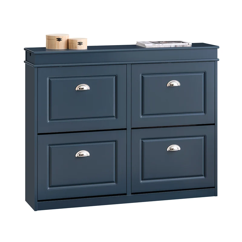 SoBuy FSR79-B Zapatero con 4 Solapas con 1 Cajon Azul 104 x 24 x 83 cm
