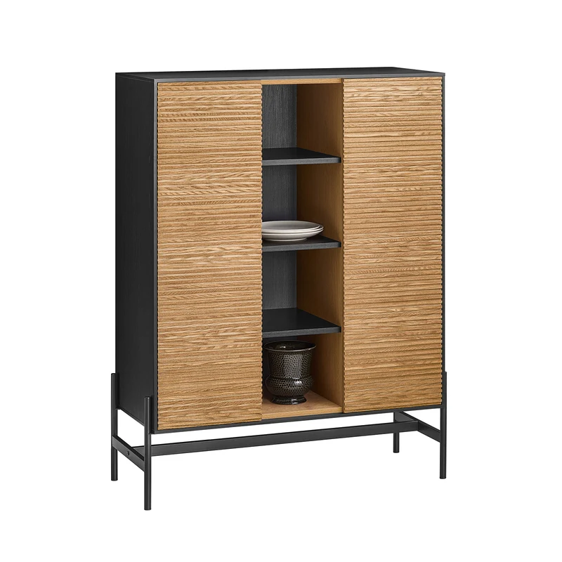 SoBuy HFSB04-SCH Aparador con 2 Puertas y 4 Compartimentos 92 x 40 x 119 cm