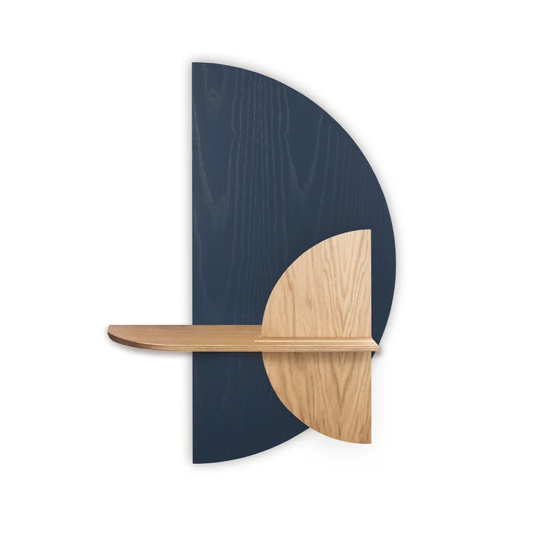 Alba Floating Wall Shelf · Blue Semicircle