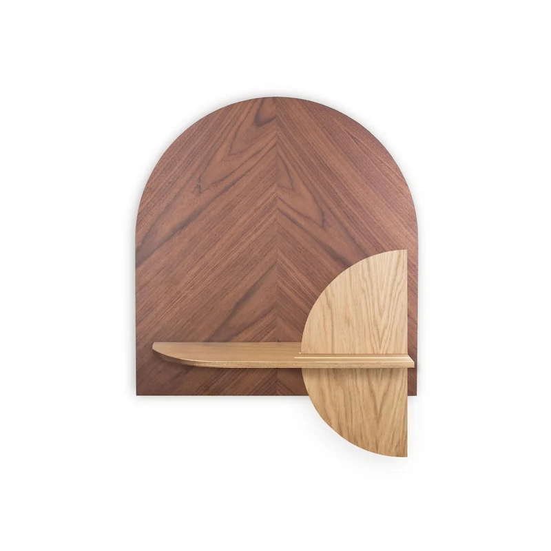 Alba Floating Wall Shelf · Walnut Herringbone