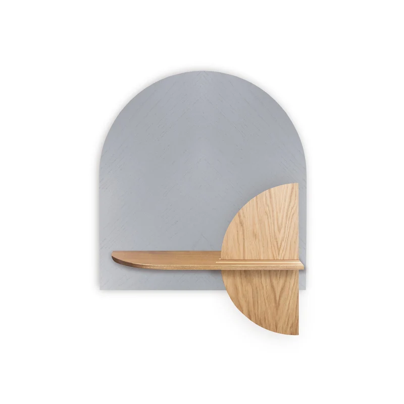 Alba Floating Wall Shelf · Grey Herringbone