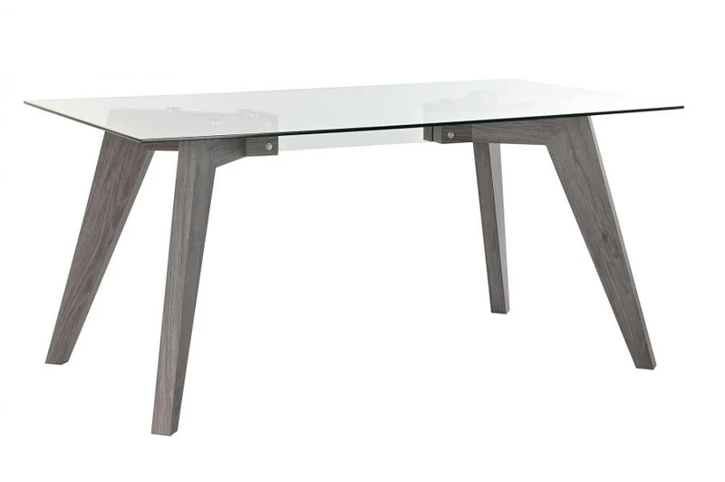 MESA COMEDOR CRISTAL MDF 160X90X75 TEMPLADO GRIS