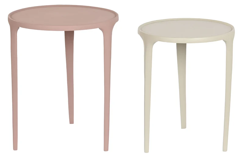 MESITA AUXILIAR SET 2 ALUMINIO 40X40X50 ROSA