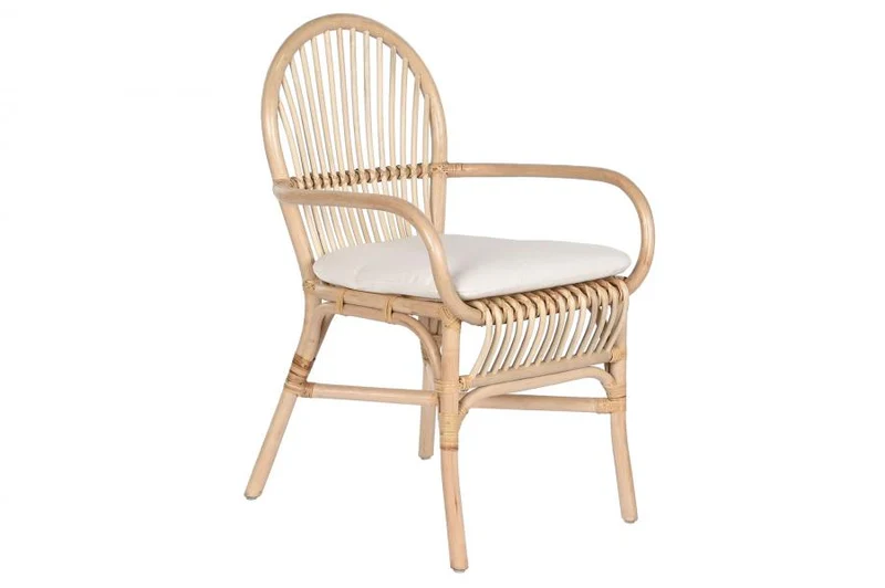 SILLA RATAN 57X60X90 CON COJIN NATURAL NATURAL