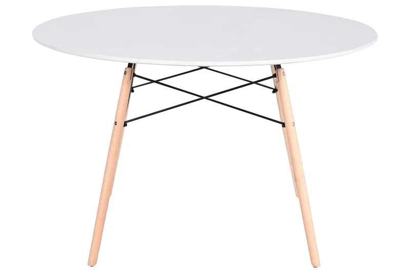 MESA REDONDA COMEDOR MDF ABEDUL 120X120X74 BLANCO