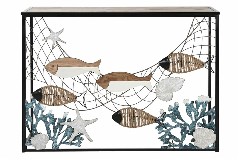 CONSOLA METAL MDF 108X37X80 NATURAL