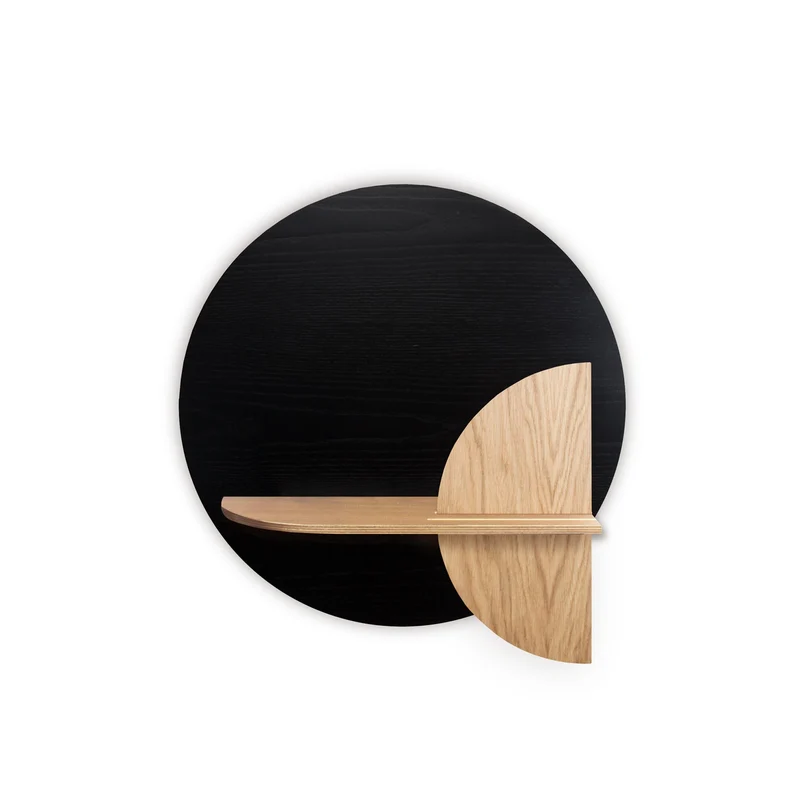 Alba Floating Wall Shelf · Black Circle