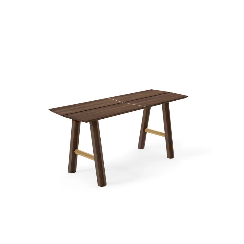 Savia Bench · Dark wood & gold details