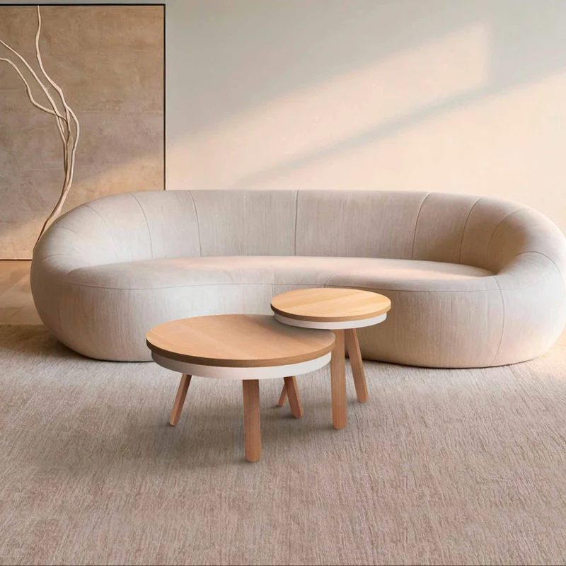 Batea M+S Coffee Table & Side Table Set · Oak & White