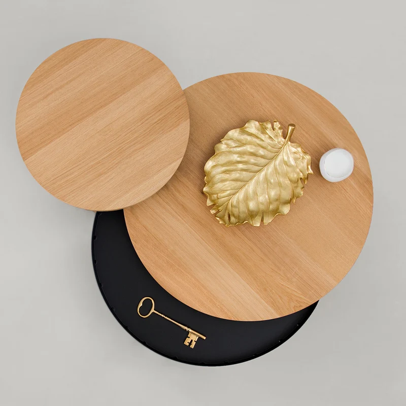 Batea M+S Coffee Table & Side Table Set · Oak & Black