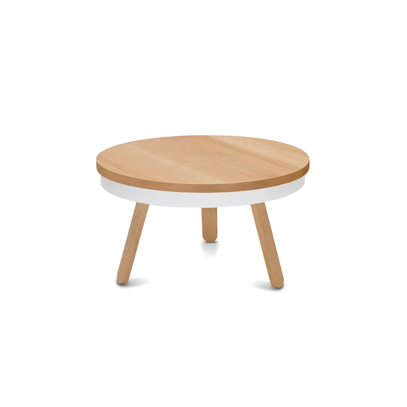 Batea M Round Storage Coffee Table · Oak & White